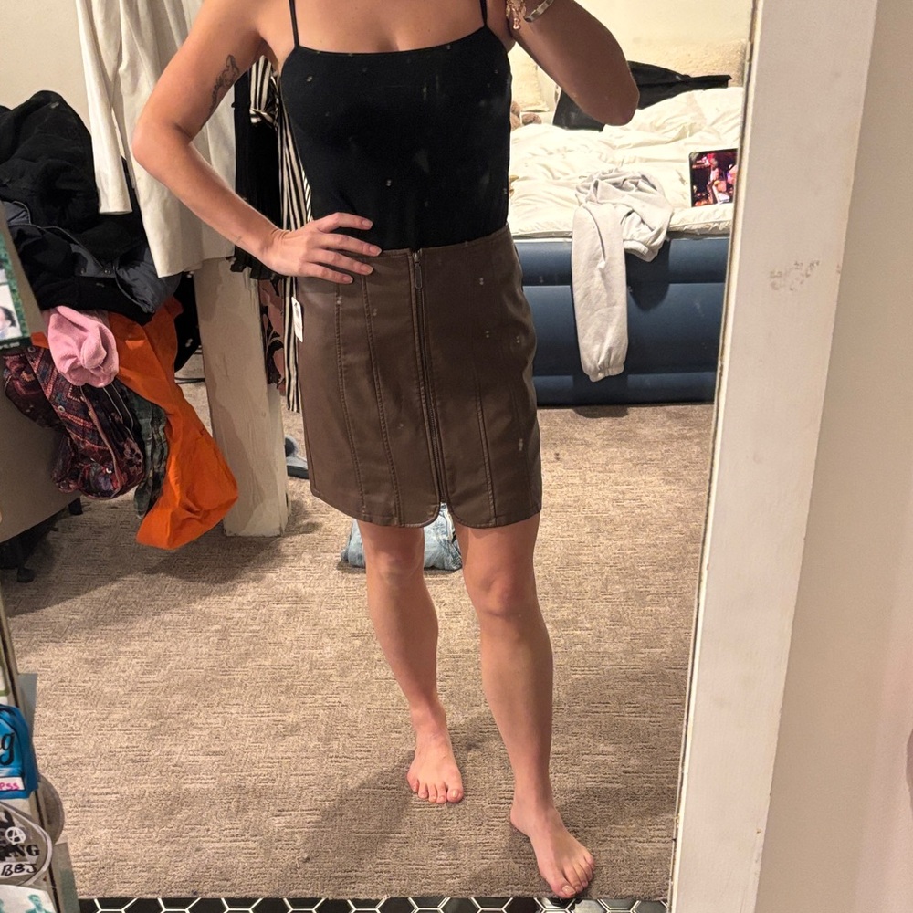 Elegant Tan Mini Skirt for Women